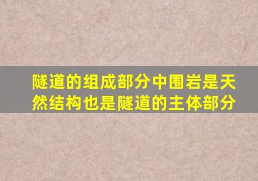 隧道的组成部分中围岩是天然结构也是隧道的主体部分