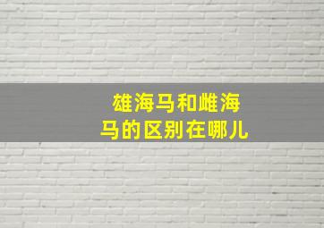 雄海马和雌海马的区别在哪儿