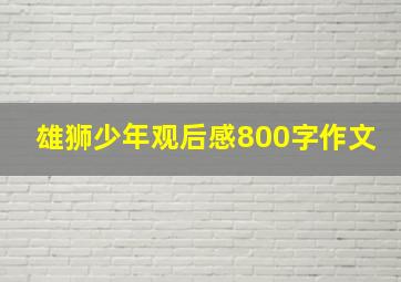 雄狮少年观后感800字作文