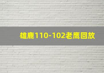 雄鹿110-102老鹰回放