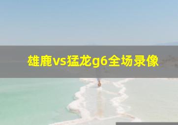 雄鹿vs猛龙g6全场录像