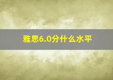 雅思6.0分什么水平