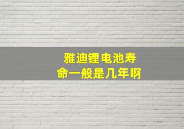 雅迪锂电池寿命一般是几年啊