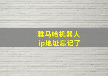 雅马哈机器人ip地址忘记了