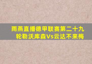 雨燕直播德甲联赛第二十九轮勒沃库森Vs云达不来梅