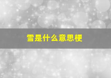 雪是什么意思梗