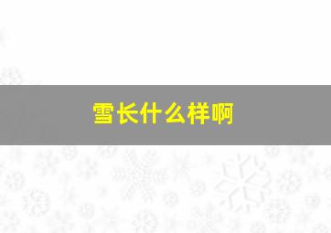 雪长什么样啊