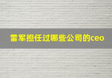 雷军担任过哪些公司的ceo