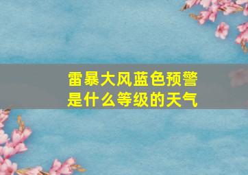 雷暴大风蓝色预警是什么等级的天气