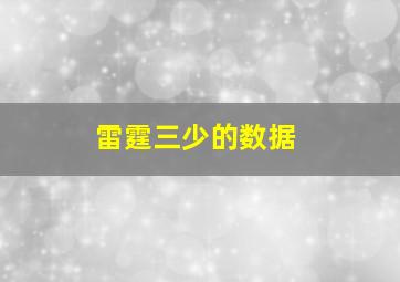 雷霆三少的数据