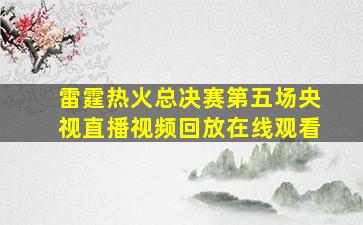 雷霆热火总决赛第五场央视直播视频回放在线观看