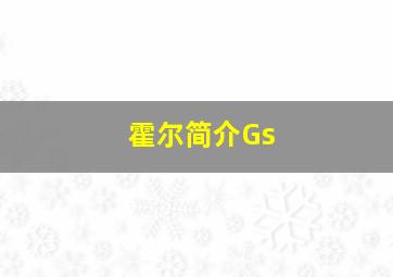 霍尔简介Gs