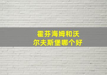 霍芬海姆和沃尔夫斯堡哪个好