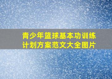 青少年篮球基本功训练计划方案范文大全图片