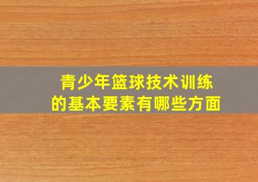 青少年篮球技术训练的基本要素有哪些方面