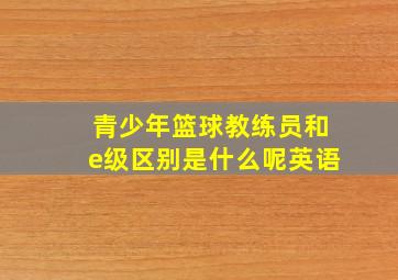 青少年篮球教练员和e级区别是什么呢英语