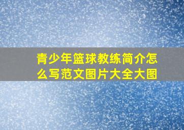 青少年篮球教练简介怎么写范文图片大全大图