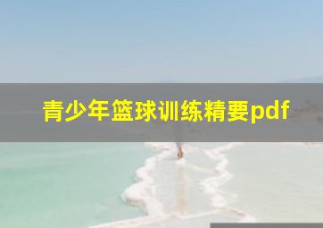 青少年篮球训练精要pdf