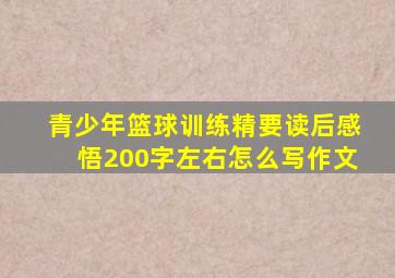 青少年篮球训练精要读后感悟200字左右怎么写作文