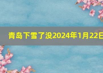 青岛下雪了没2024年1月22日