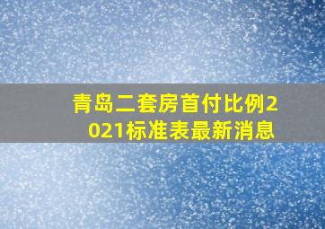 青岛二套房首付比例2021标准表最新消息