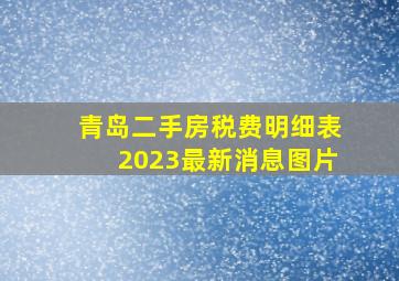 青岛二手房税费明细表2023最新消息图片