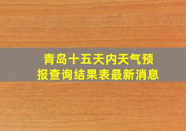 青岛十五天内天气预报查询结果表最新消息