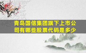 青岛国信集团旗下上市公司有哪些股票代码是多少