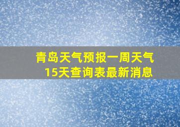 青岛天气预报一周天气15天查询表最新消息