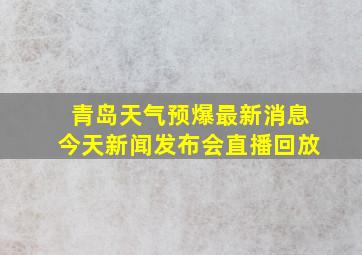 青岛天气预爆最新消息今天新闻发布会直播回放