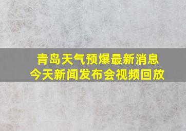 青岛天气预爆最新消息今天新闻发布会视频回放