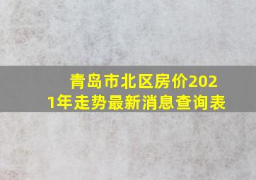 青岛市北区房价2021年走势最新消息查询表