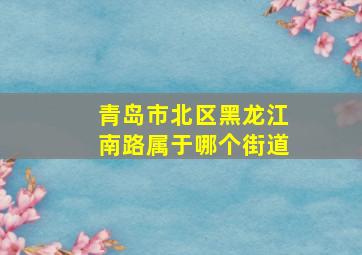 青岛市北区黑龙江南路属于哪个街道