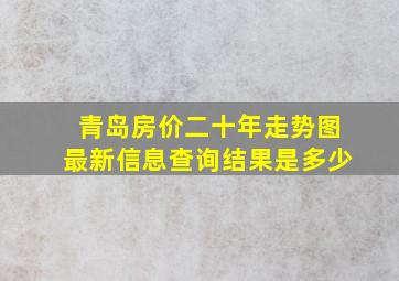 青岛房价二十年走势图最新信息查询结果是多少