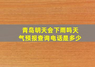 青岛明天会下雨吗天气预报查询电话是多少