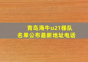 青岛海牛u21梯队名单公布最新地址电话