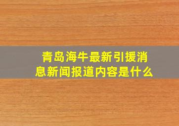 青岛海牛最新引援消息新闻报道内容是什么