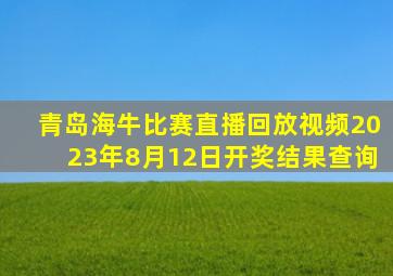 青岛海牛比赛直播回放视频2023年8月12日开奖结果查询