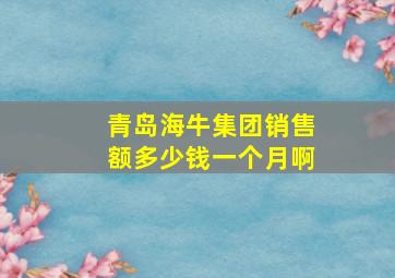 青岛海牛集团销售额多少钱一个月啊