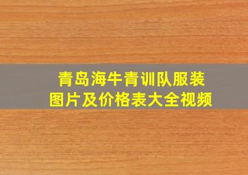 青岛海牛青训队服装图片及价格表大全视频