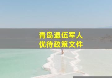 青岛退伍军人优待政策文件