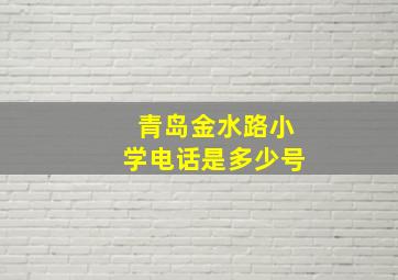 青岛金水路小学电话是多少号