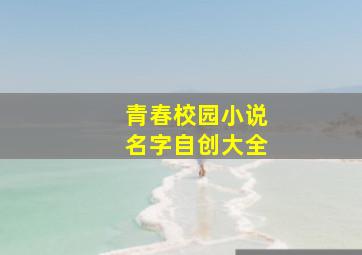 青春校园小说名字自创大全