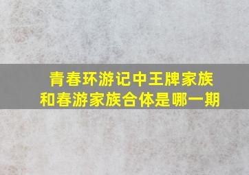 青春环游记中王牌家族和春游家族合体是哪一期