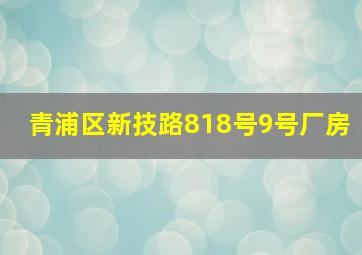 青浦区新技路818号9号厂房