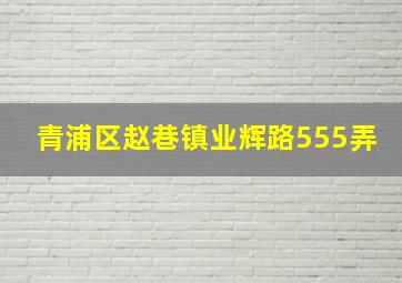 青浦区赵巷镇业辉路555弄