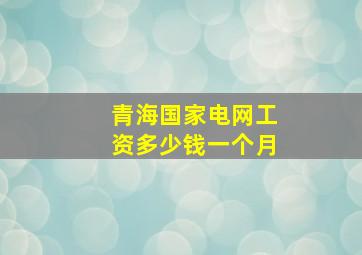 青海国家电网工资多少钱一个月