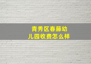 青秀区春藤幼儿园收费怎么样