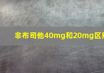 非布司他40mg和20mg区别