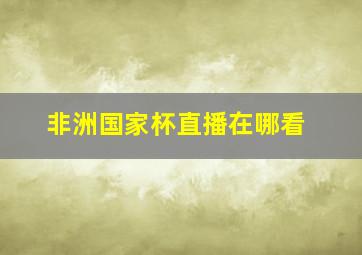 非洲国家杯直播在哪看